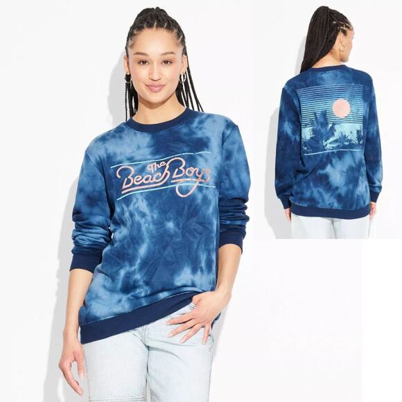 The Beach Boys Graphic Sweatshirt Women's Navy Blue Size XL - Picture 1 of 5